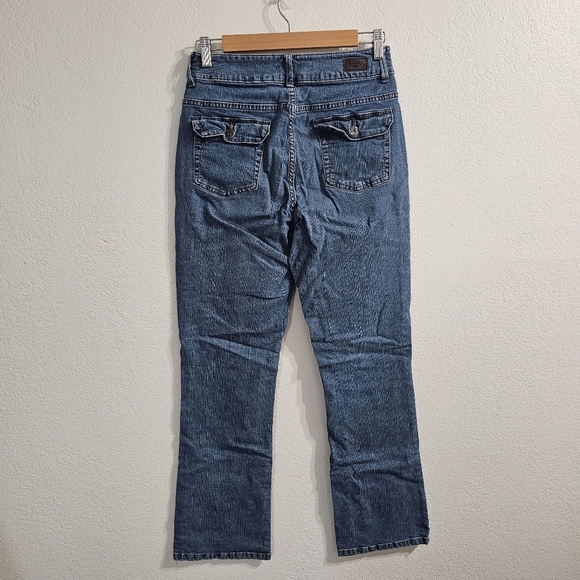 RIDERS BY LEE Blue Denim No Gap Waist Bootcut Jeans Size 8 - Picture 2 of 5